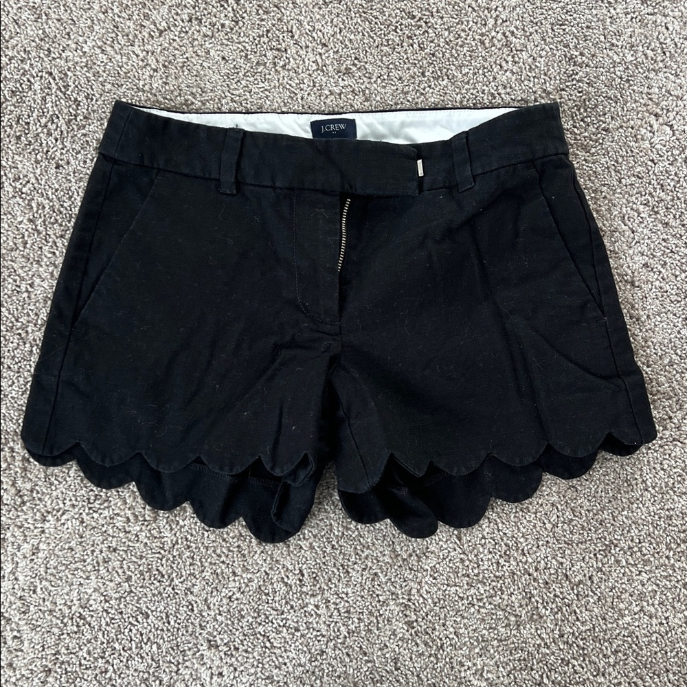 Jcrew Factory black scallop shorts Size 0 Good Condition